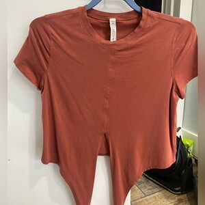 Lululemon Tie Crop Top Burnt Orange .